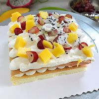 #奇妙烘焙屋#缤纷双色水果奶油蛋糕的做法图解11