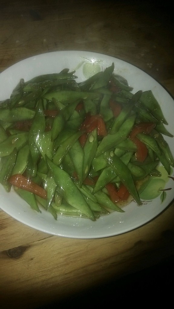 长扁豆炒辣椒的做法