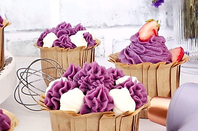 超赞的紫薯芋泥纸杯蛋糕 | 零失败不翻车