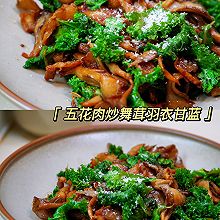 五花肉炒舞茸羽衣甘蓝