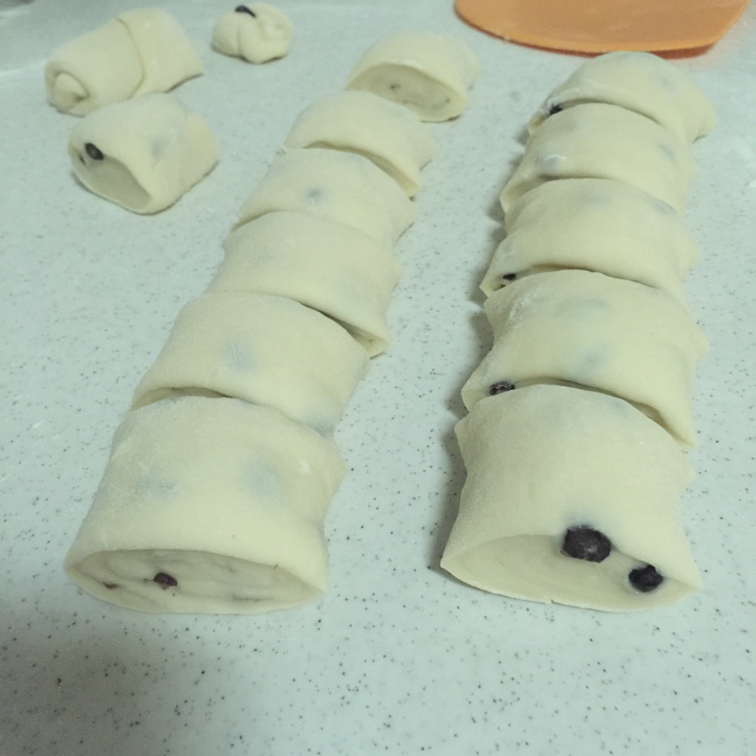 蜜豆刀切馒头---一次发酵的做法图解6