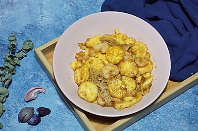 家常创意菜——虾仁金针日本豆腐