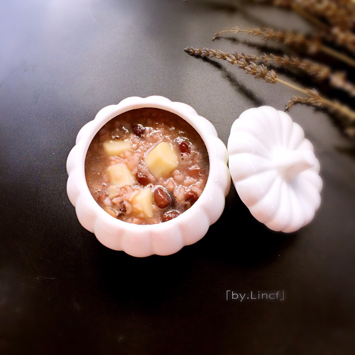 Chinese yam and red bean porridge