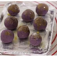 烤箱版➕黄油煎炸版爆浆芝士紫薯球的做法图解20