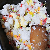 彩椒火腿炒饭的做法图解4