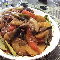 农家菜（茄子，土豆，西红柿，肉片，一锅烧）的做法图解10