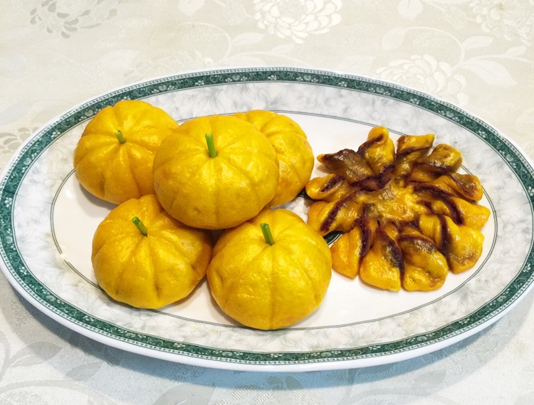 南瓜豆沙包的做法图解4