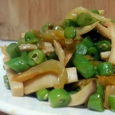 架豆杏鲍菇炒榨菜(超级下饭菜)--乌江榨菜