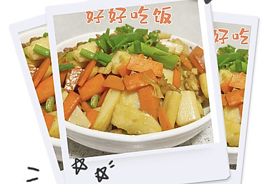 炒藕丁--家常五花肉