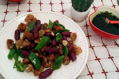 紫薯熘肉段