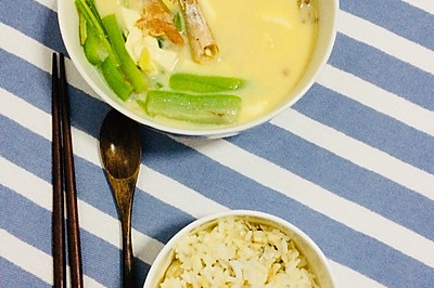 虾仁豆腐丝瓜汤