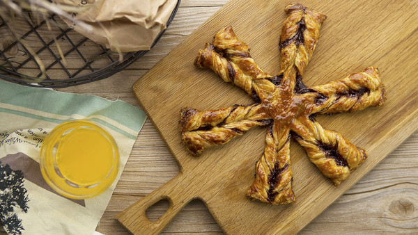 巧克力花型烤饼｜太阳猫早餐