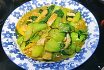 青菜炒蚌肉的做法