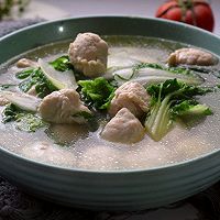 青菜肉丸汤#相聚组个局#的做法图解10