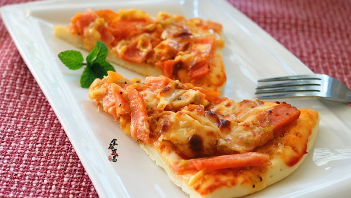 芹菜番茄火腿披萨