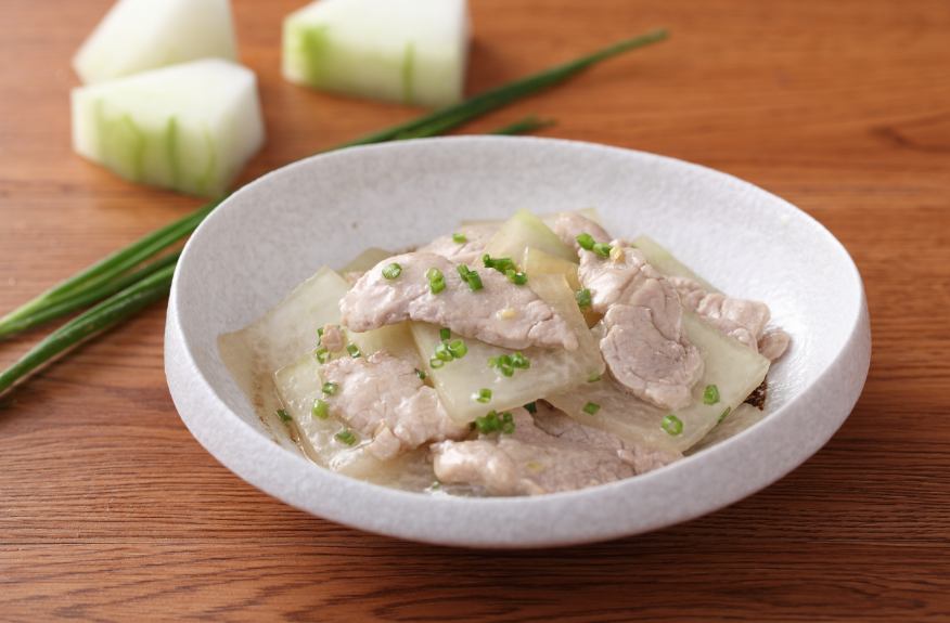 Stir fried pork with white gourd