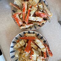 椒盐帝王蟹&蟹黄蒸蛋的做法图解6