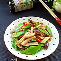 #菁选酱油试用之茶树菇炒兰豆的做法图解10