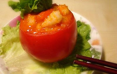 虾仁西红柿盅