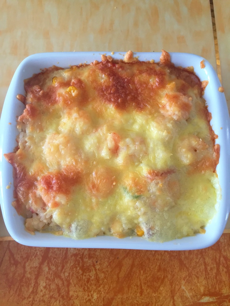 培根虾仁焗饭