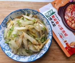 #酸鲜快手锅来开涮#糟粕醋炒白菜的做法