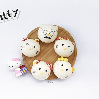 Hello Kitty猫一家人----卡通包子（豆沙馅）