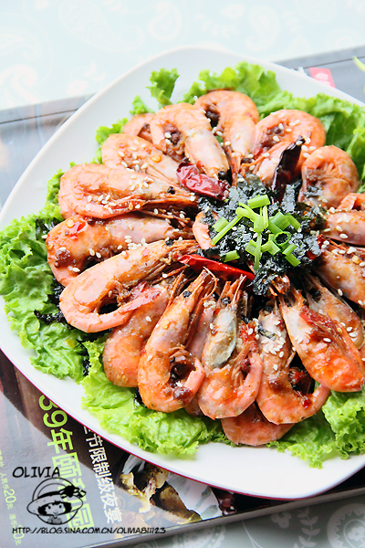 Spicy Arctic shrimp with seaweed