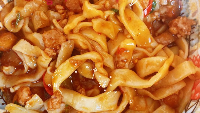 茄子肉末打卤面