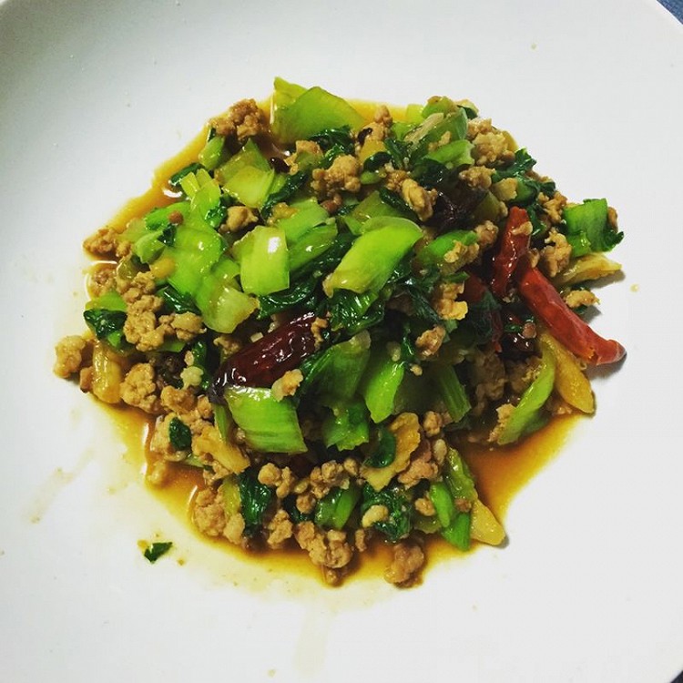 大吃一金肉末青菜的做法