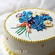 浪漫清新的花朵蛋糕 