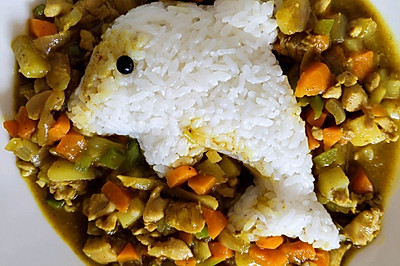 好吃到舔盘子的咖喱鸡饭～