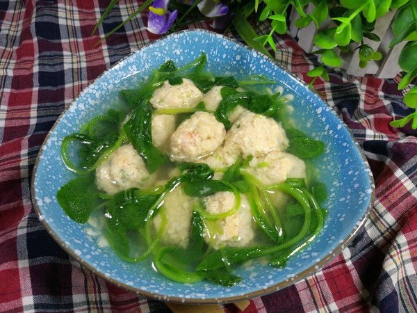 小白菜虾泥豆腐丸子汤的做法