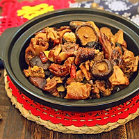 干锅腊鸡～炖香菇的做法图解16