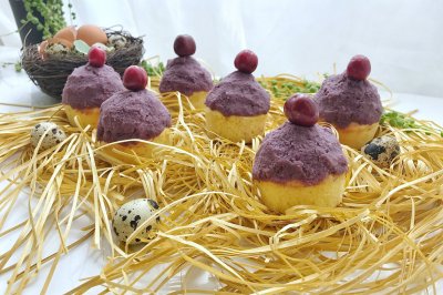 紫薯泥小房子麦芬蛋糕
