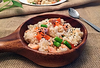 三文鱼炒饭的做法