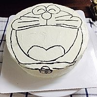 哆啦A梦小叮当蓝胖子卡通蛋糕的做法图解2