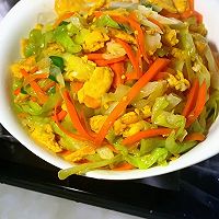 包菜炒鸡蛋，好吃又下饭#夏日吃货嘉年华#的做法图解12