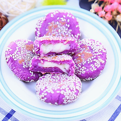 爆浆香芋紫薯饼 宝宝辅食食谱