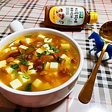 #鸡汁入家宴 感恩正当“食”#鸡汁滑子蘑西红柿豆腐汤