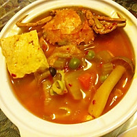 韩式泡菜海鲜豆腐菌菇汤的做法图解4