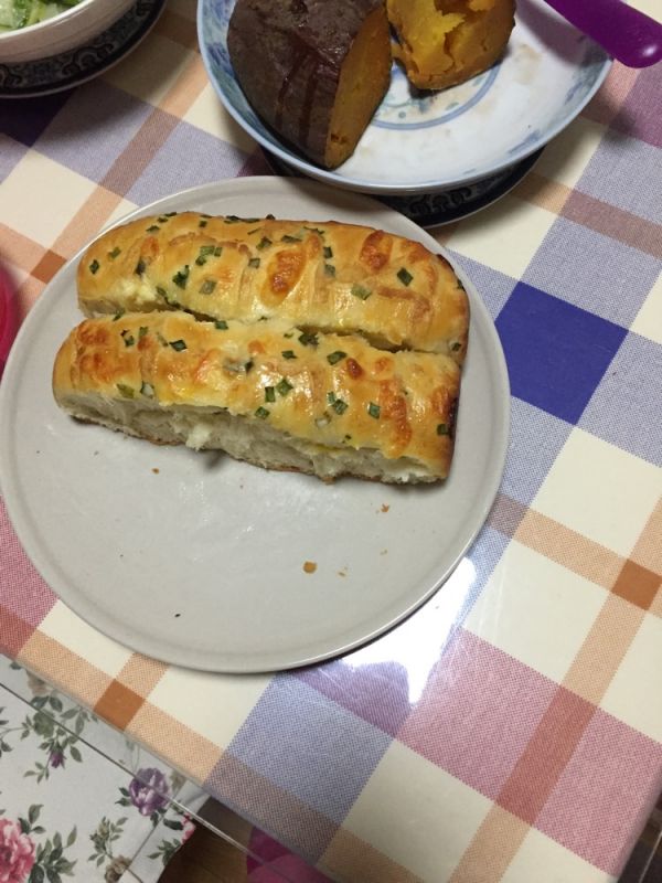 芝士葱香面包，面包机做的