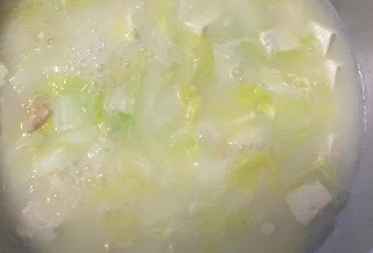 小棉袄点餐之（娃娃菜海米豆腐汤）的做法