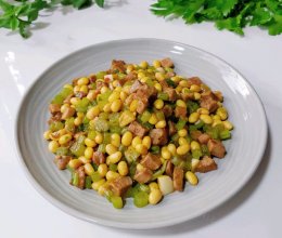 香辣肉丁烧黄豆的做法