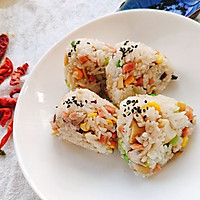 姬松茸火腿饭团 快手元气早餐！的做法图解9