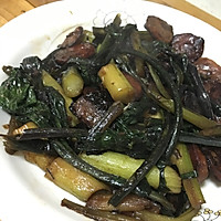 香肠炒菜苔的做法图解4