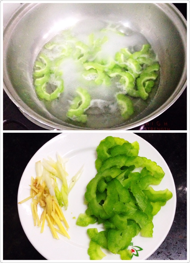 花蛤苦瓜汤的做法图解3