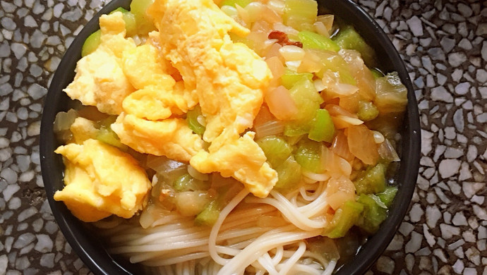 素食晚餐——水瓜鸡蛋面
