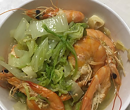 减肥餐 白菜炖虾的做法