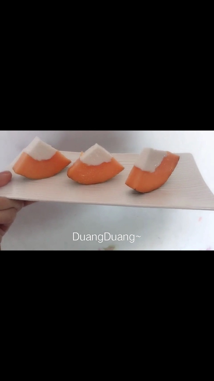 木瓜冻椰奶/牛奶/椰子汁的做法