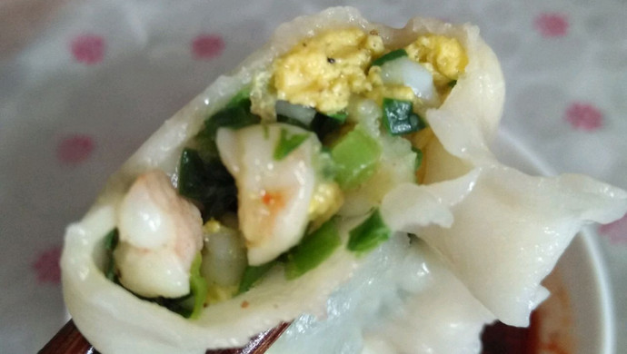 虾仁韭菜鸡蛋饺子